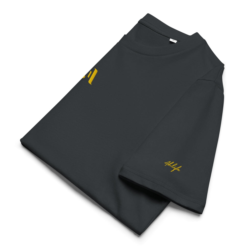 Men’s Organic Rib Neck Tee — A • Amber Gold