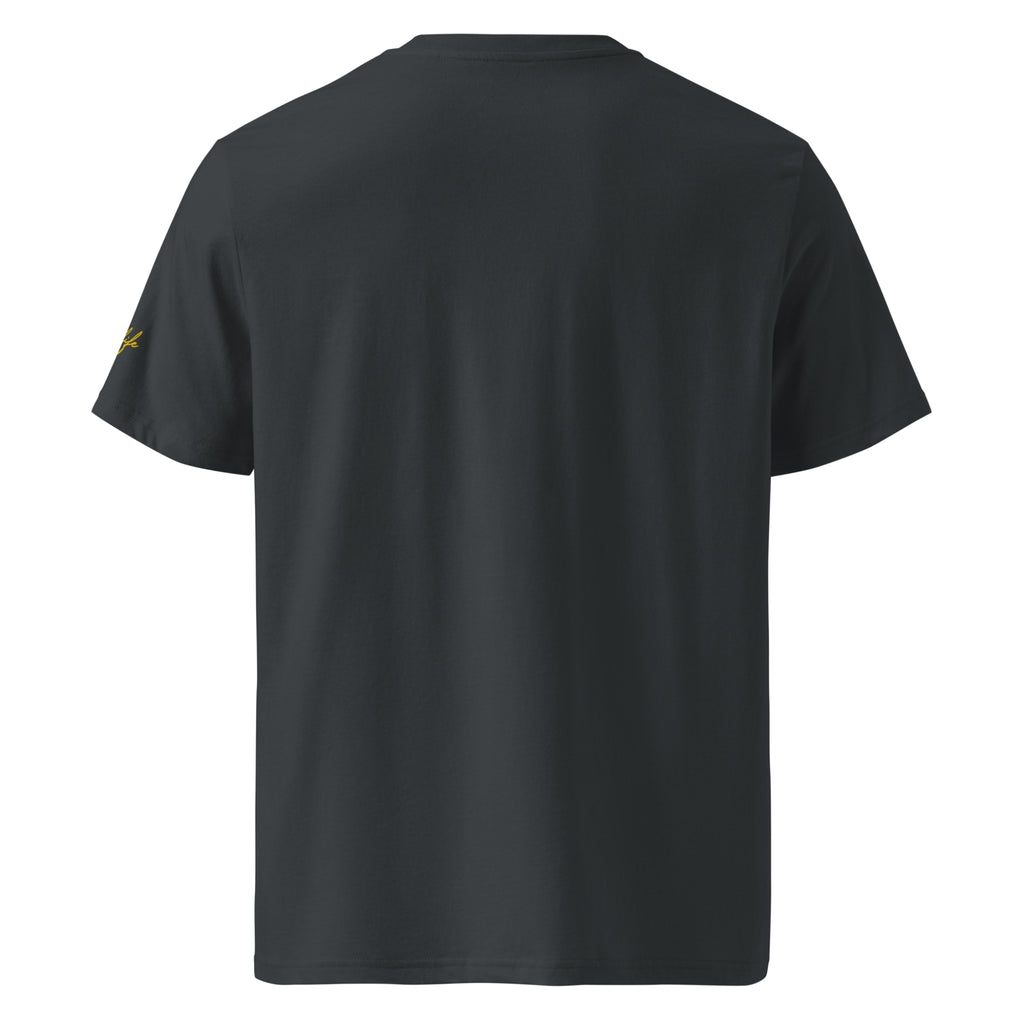 Unisex Organic Rib Neck Tee — A • Amber Gold