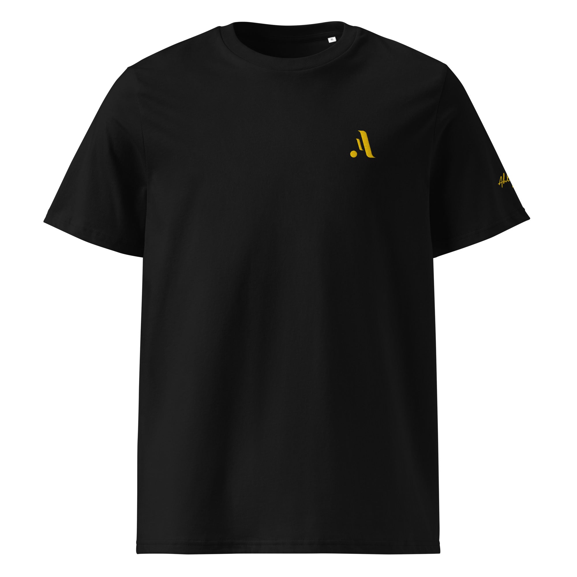 Unisex Organic Rib Neck Tee — A • Amber Gold