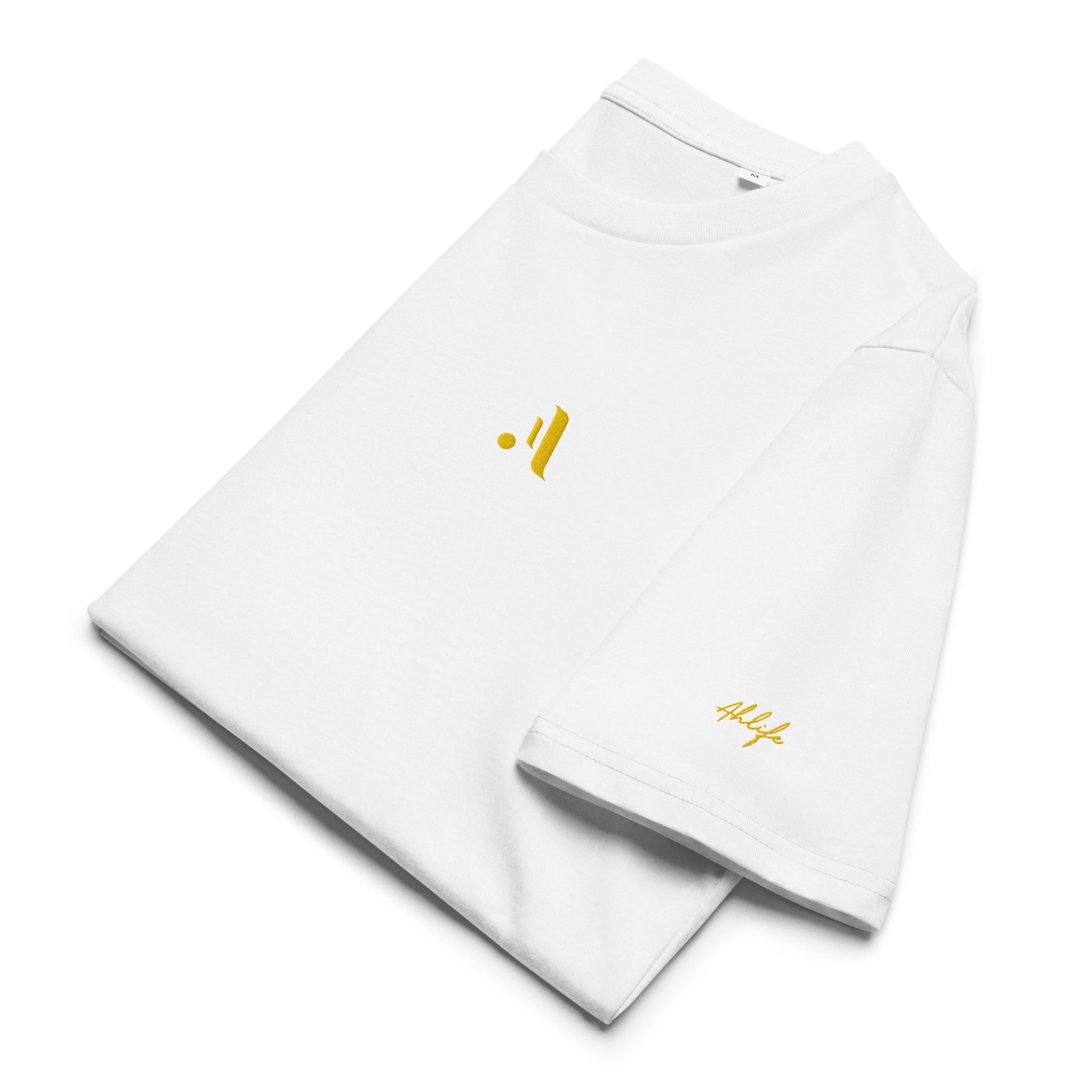 Unisex Organic Rib Neck Tee — A • Amber Gold