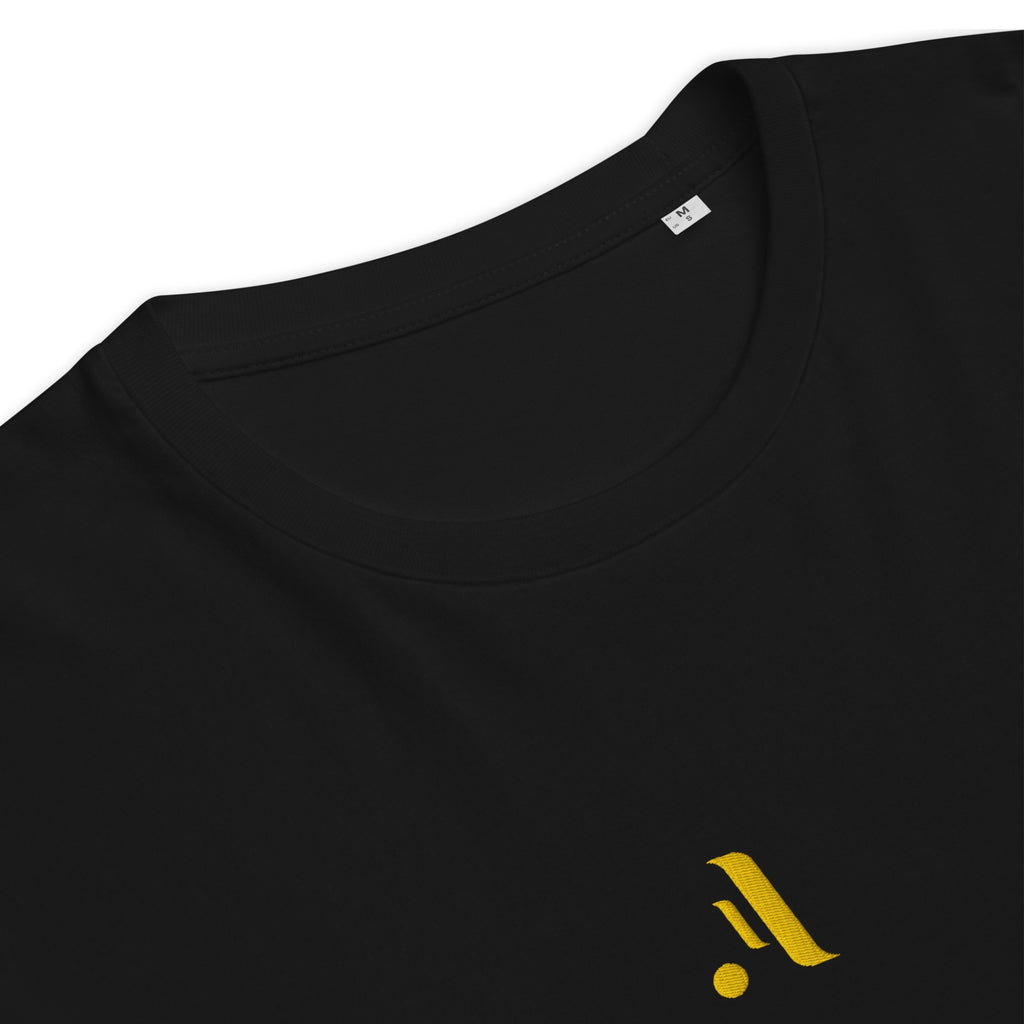 Men’s Organic Rib Neck Tee — A • Amber Gold