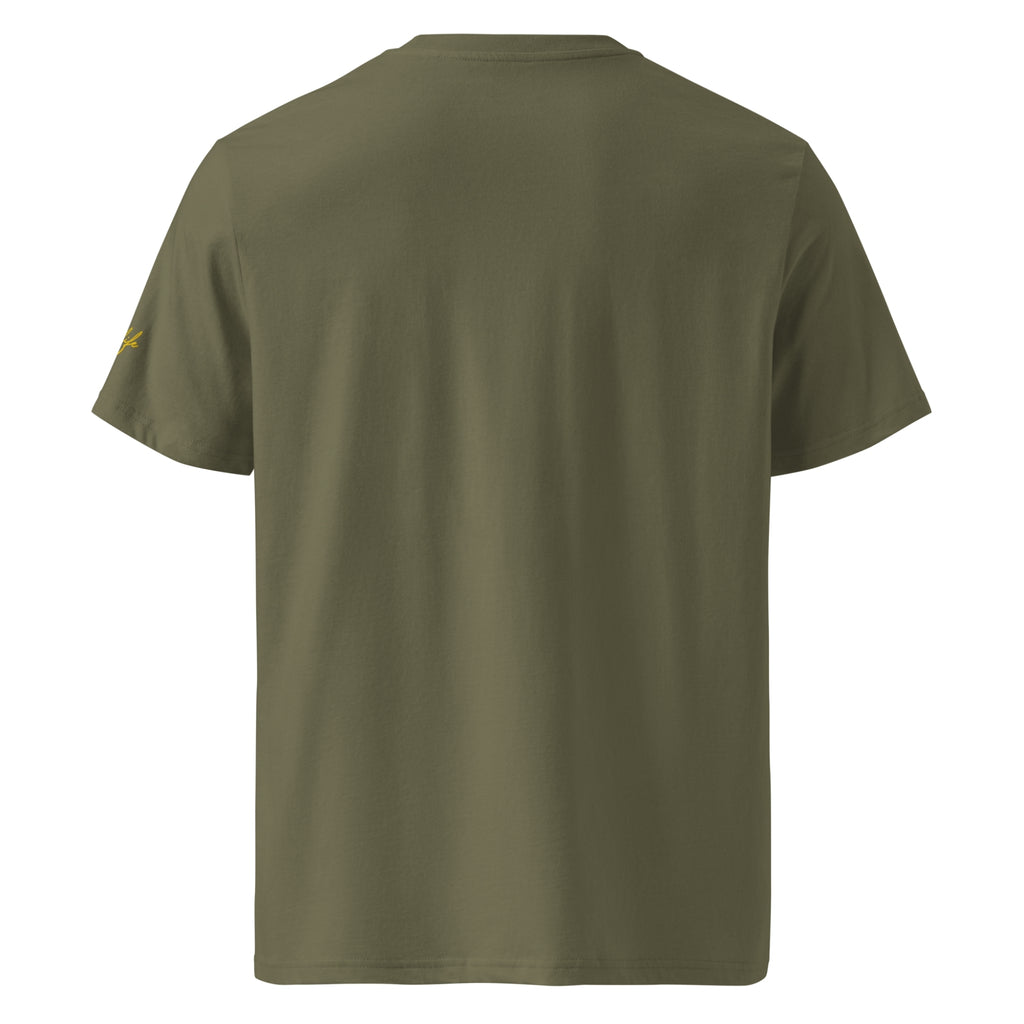 Men’s Organic Rib Neck Tee — A • Amber Gold