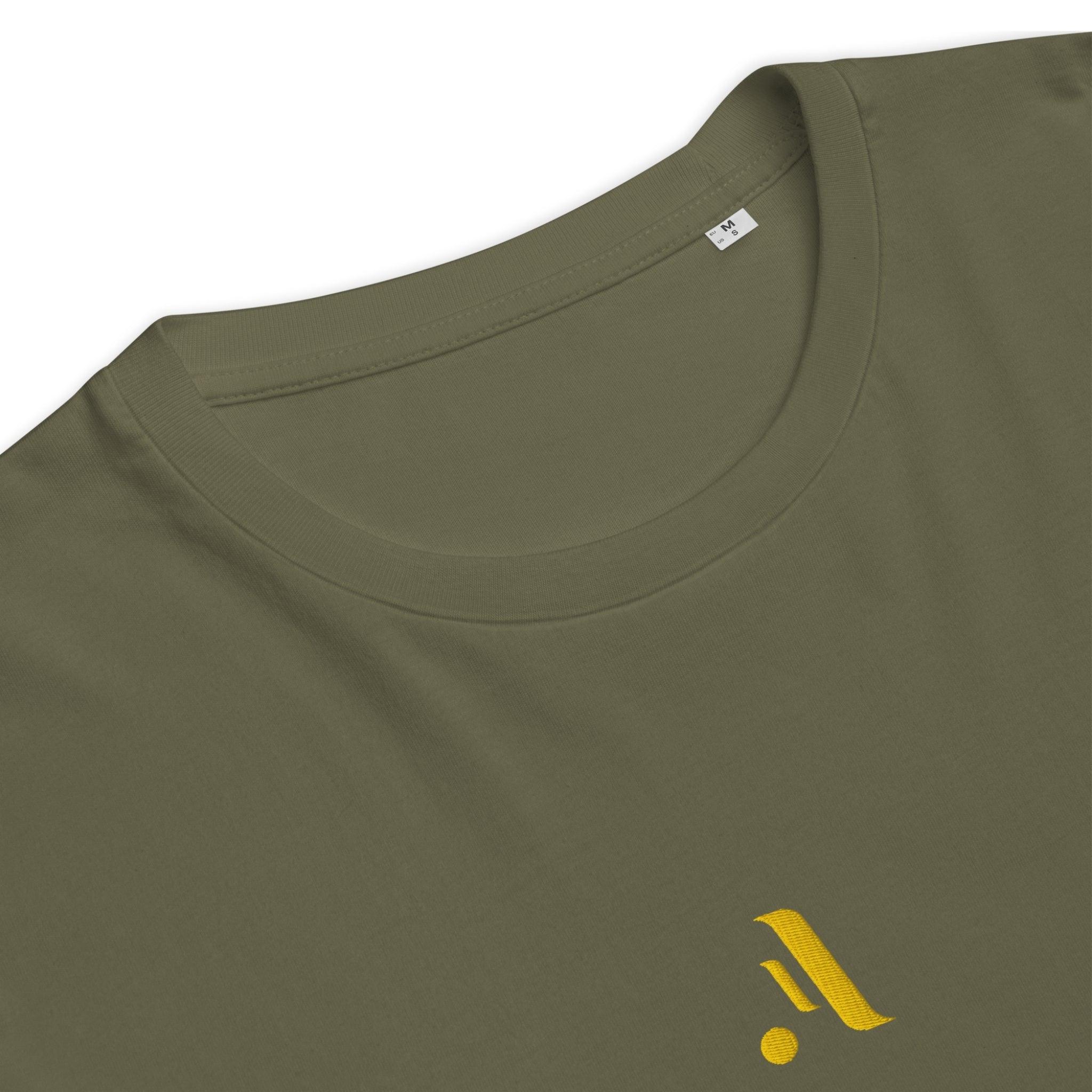Men’s Organic Rib Neck Tee — A • Amber Gold