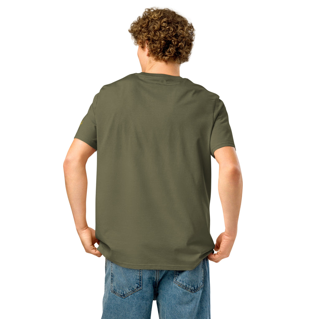 Men’s Organic Rib Neck Tee — A • Amber Gold