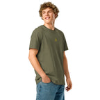 Men’s Organic Rib Neck Tee — A • Amber Gold