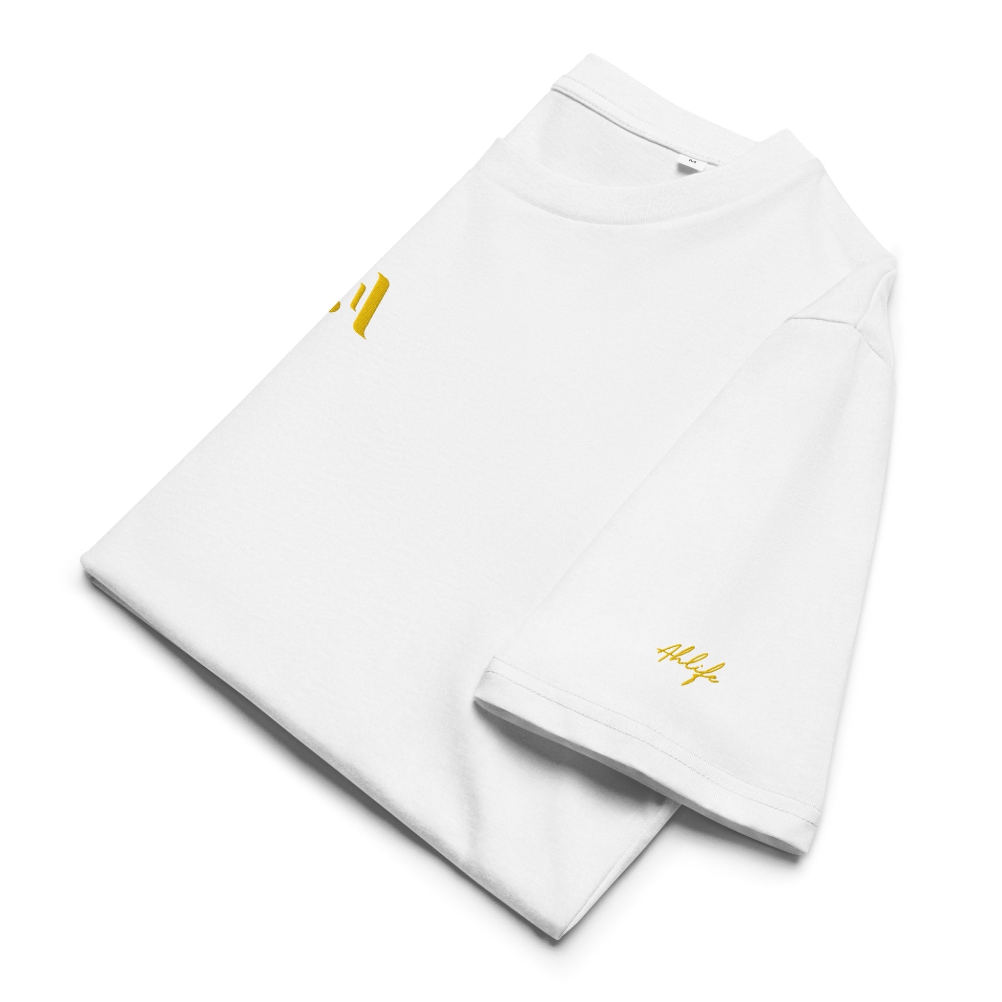 Men’s Organic Rib Neck Tee — A • Amber Gold