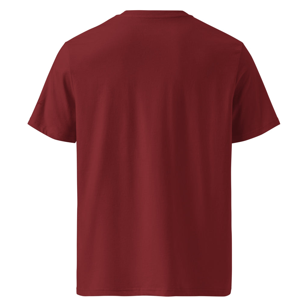 Men’s Organic Rib Neck Tee — A • Bordeaux Red