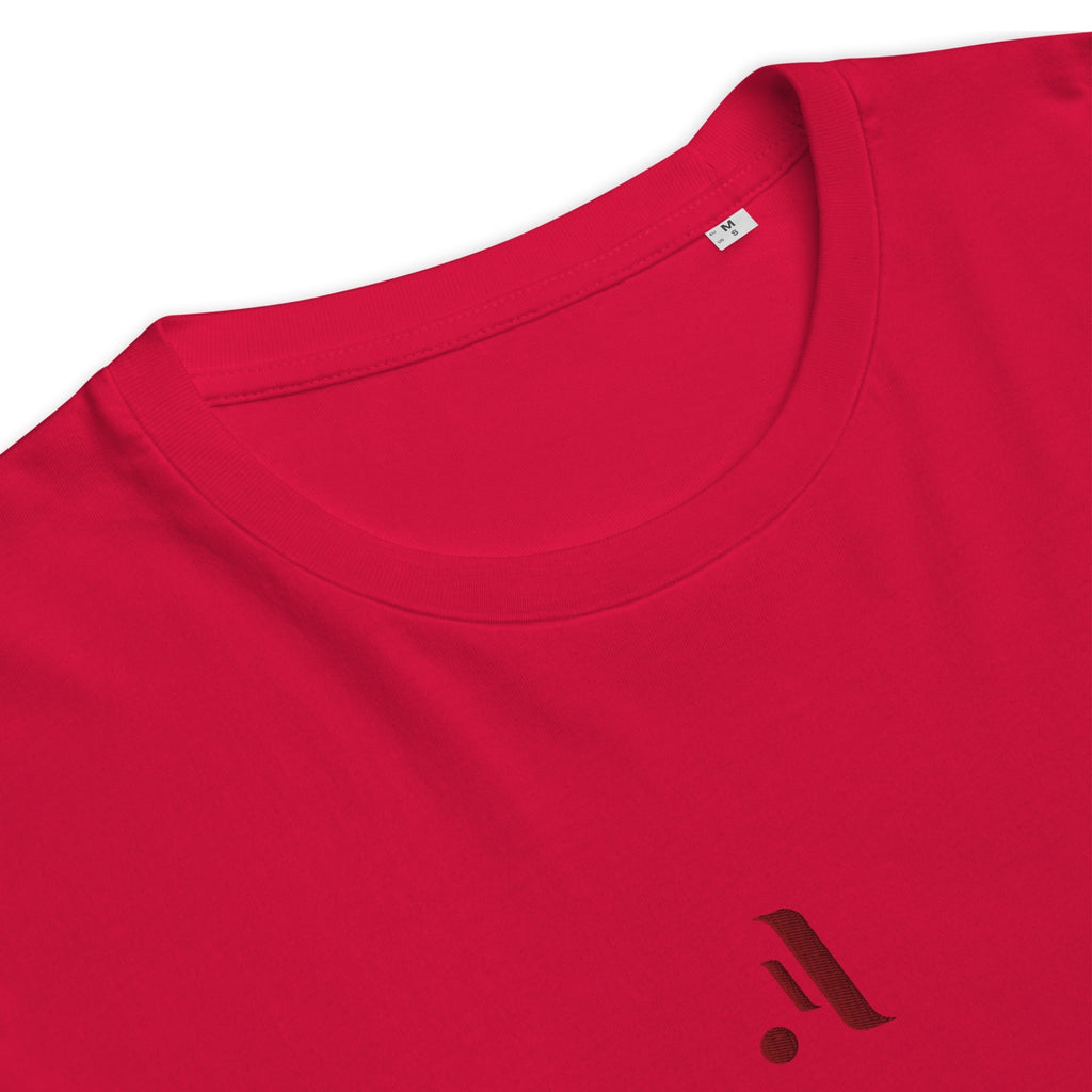 Men’s Organic Rib Neck Tee — A • Bordeaux Red