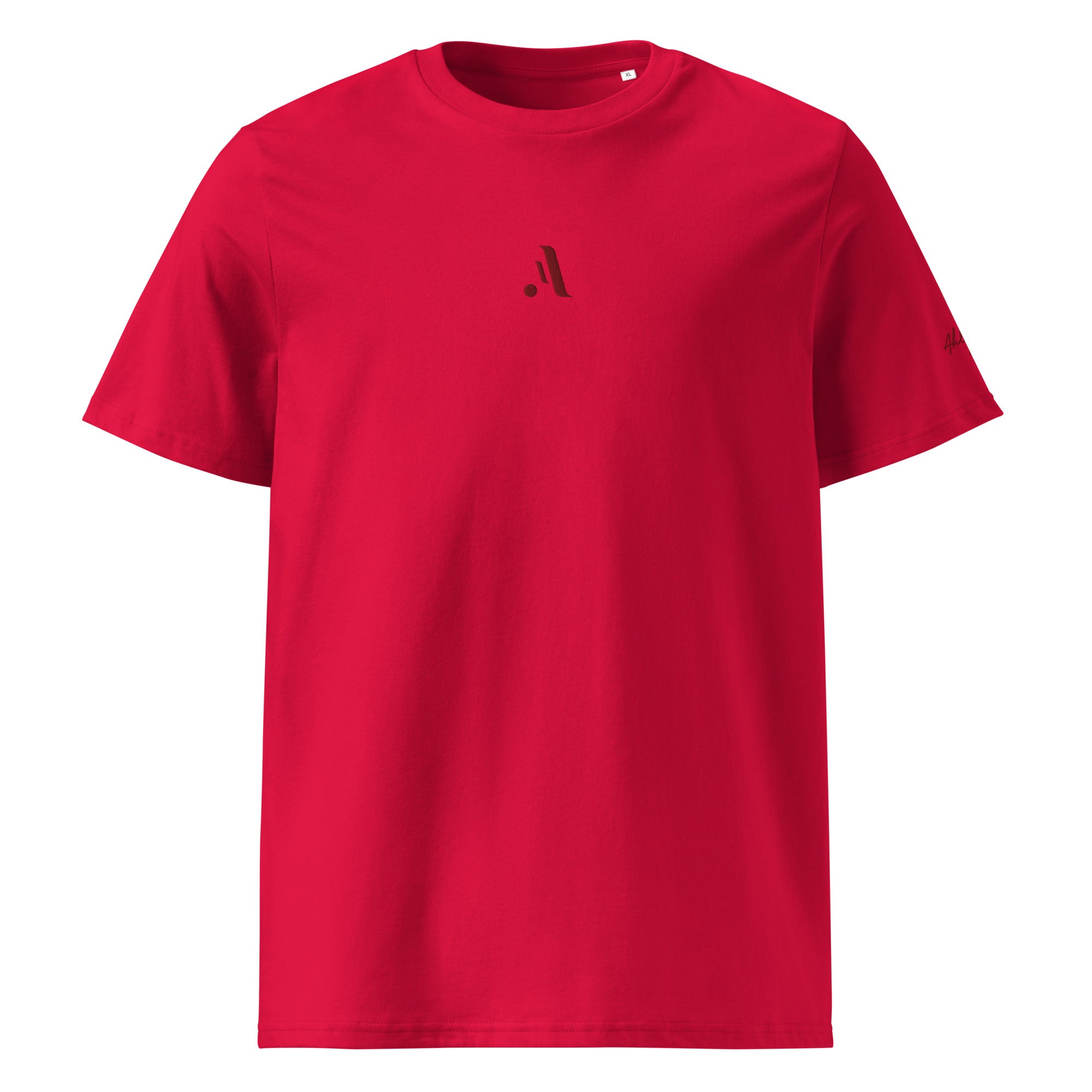 Men’s Organic Rib Neck Tee — A • Bordeaux Red