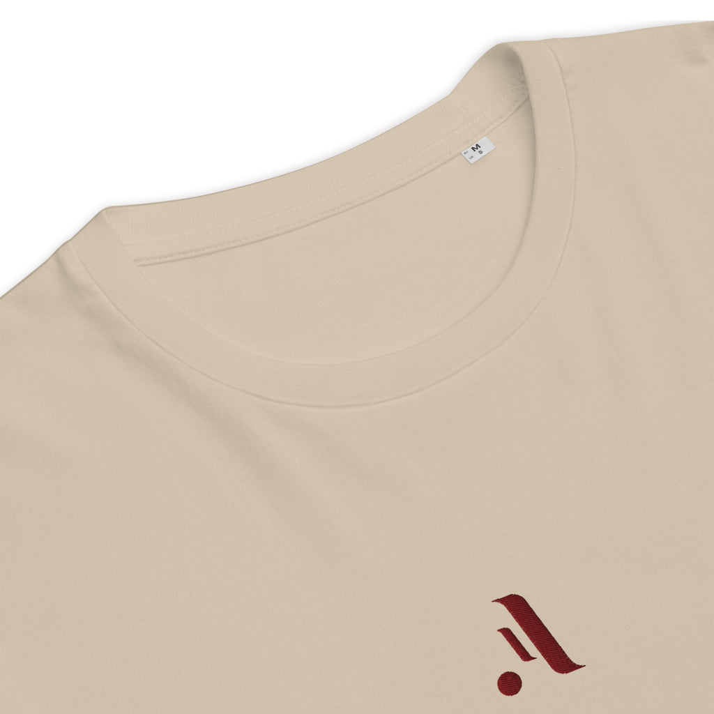 Men’s Organic Rib Neck Tee — A • Bordeaux Red