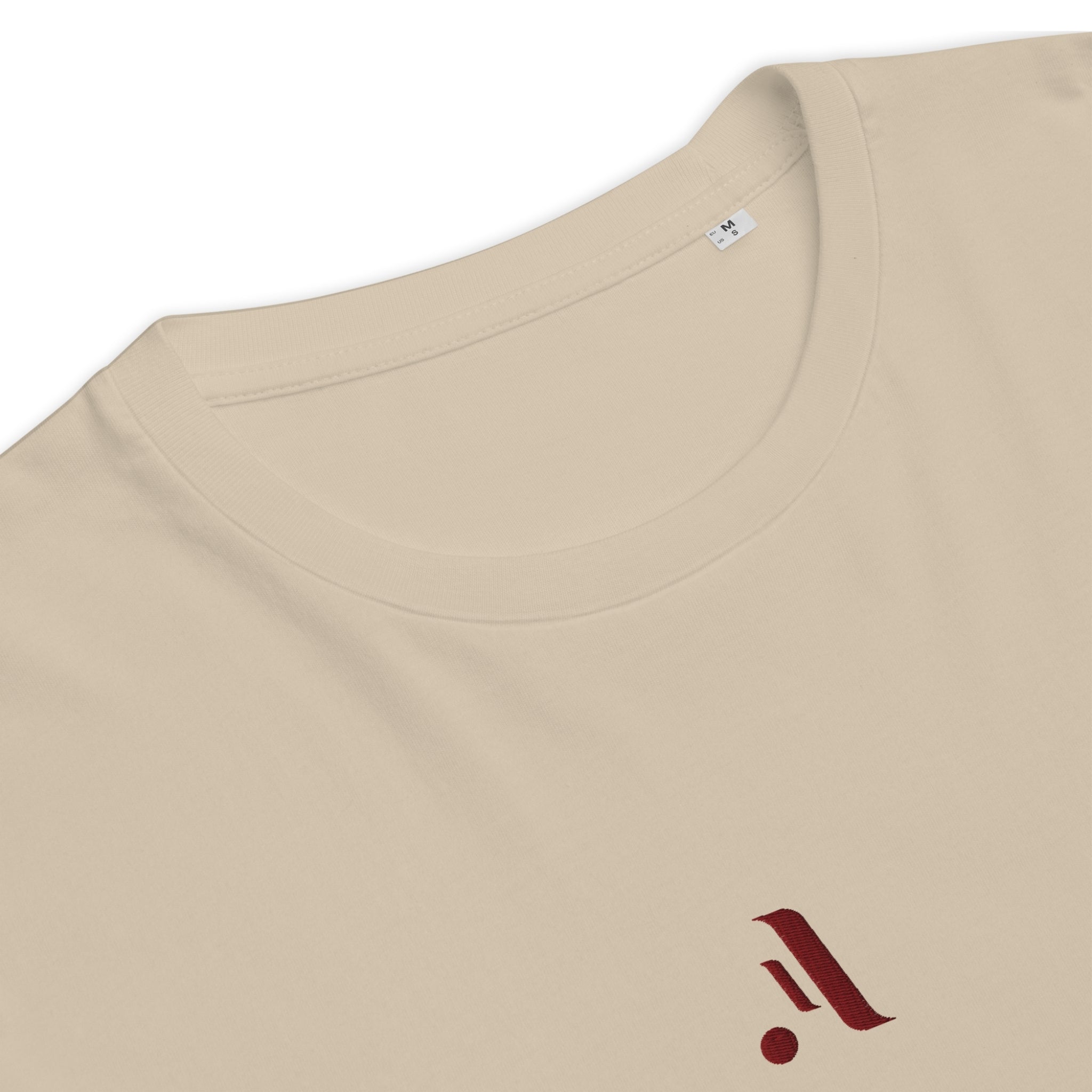 Men’s Organic Rib Neck Tee — A • Bordeaux Red