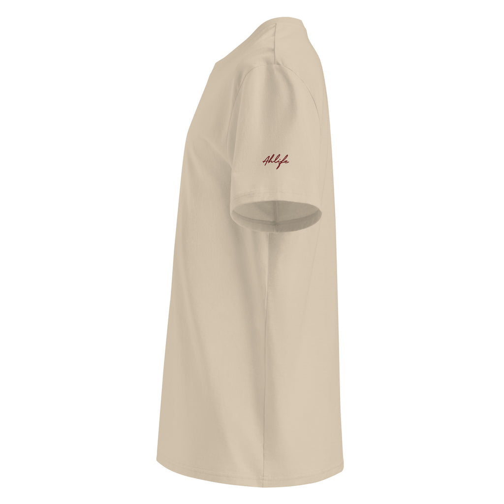 Men’s Organic Rib Neck Tee — A • Bordeaux Red