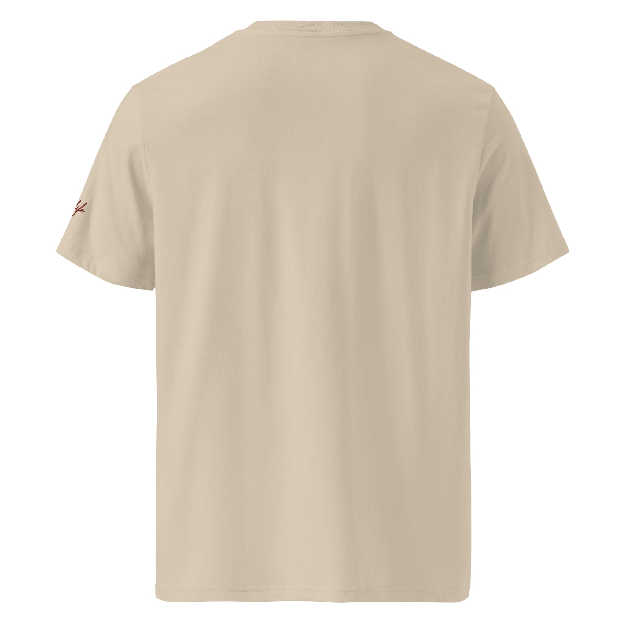 Unisex Organic Rib Neck Tee — A • Bordeaux Red
