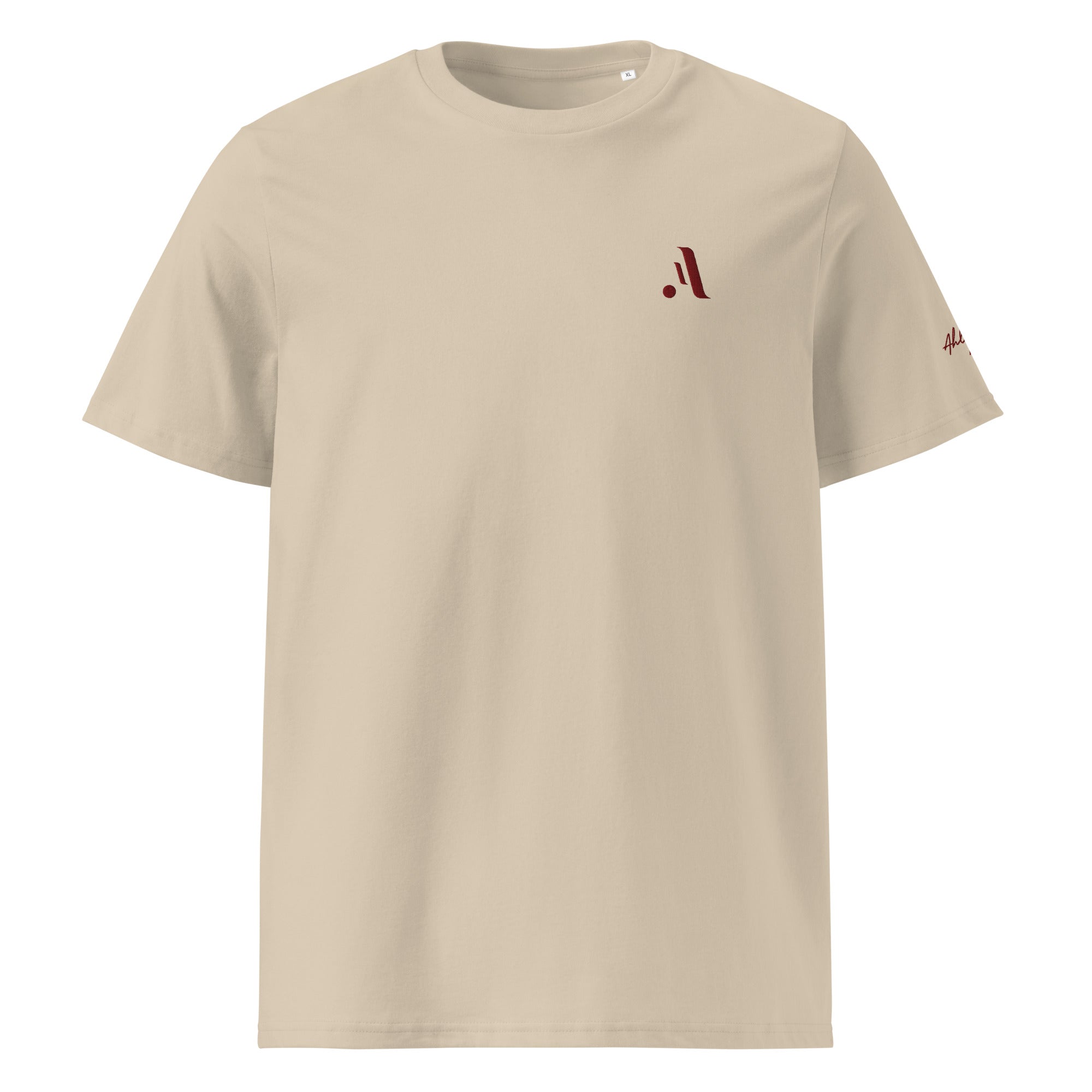 Unisex Organic Rib Neck Tee — A • Bordeaux Red