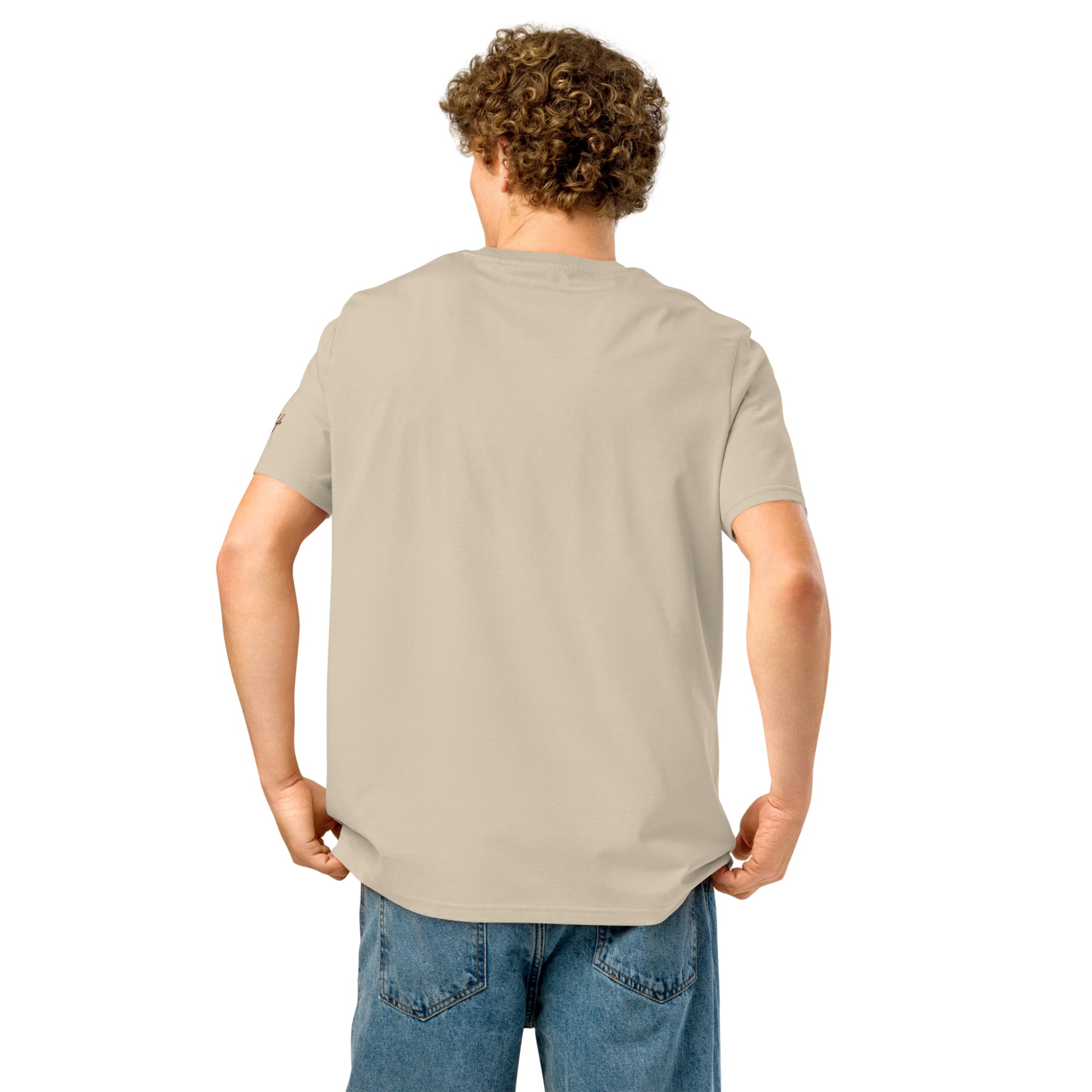 Unisex Organic Rib Neck Tee — A • Bordeaux Red