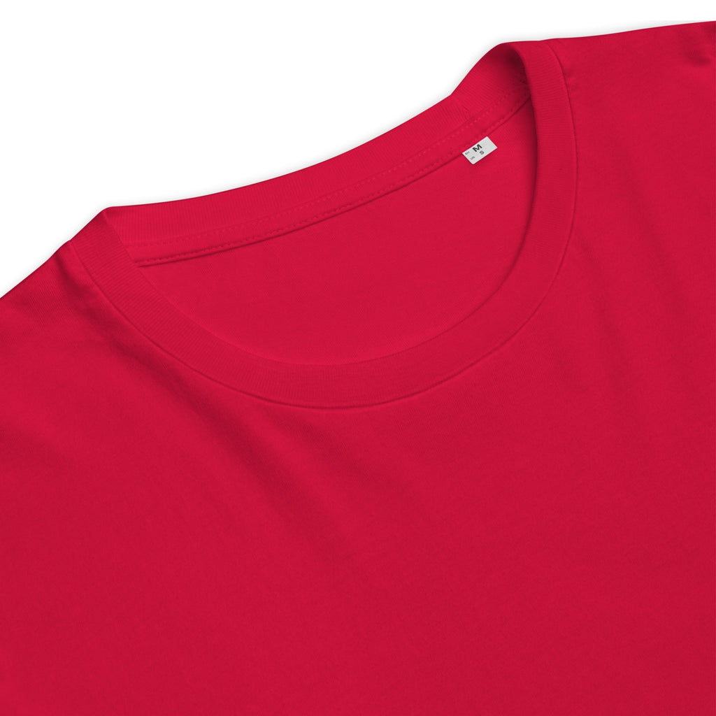 Unisex Organic Rib Neck Tee — A • Bordeaux Red