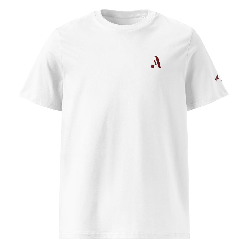 Unisex Organic Rib Neck Tee — A • Bordeaux Red