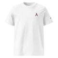 Unisex Organic Rib Neck Tee — A • Bordeaux Red