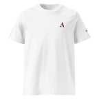 Unisex Organic Rib Neck Tee — A • Bordeaux Red