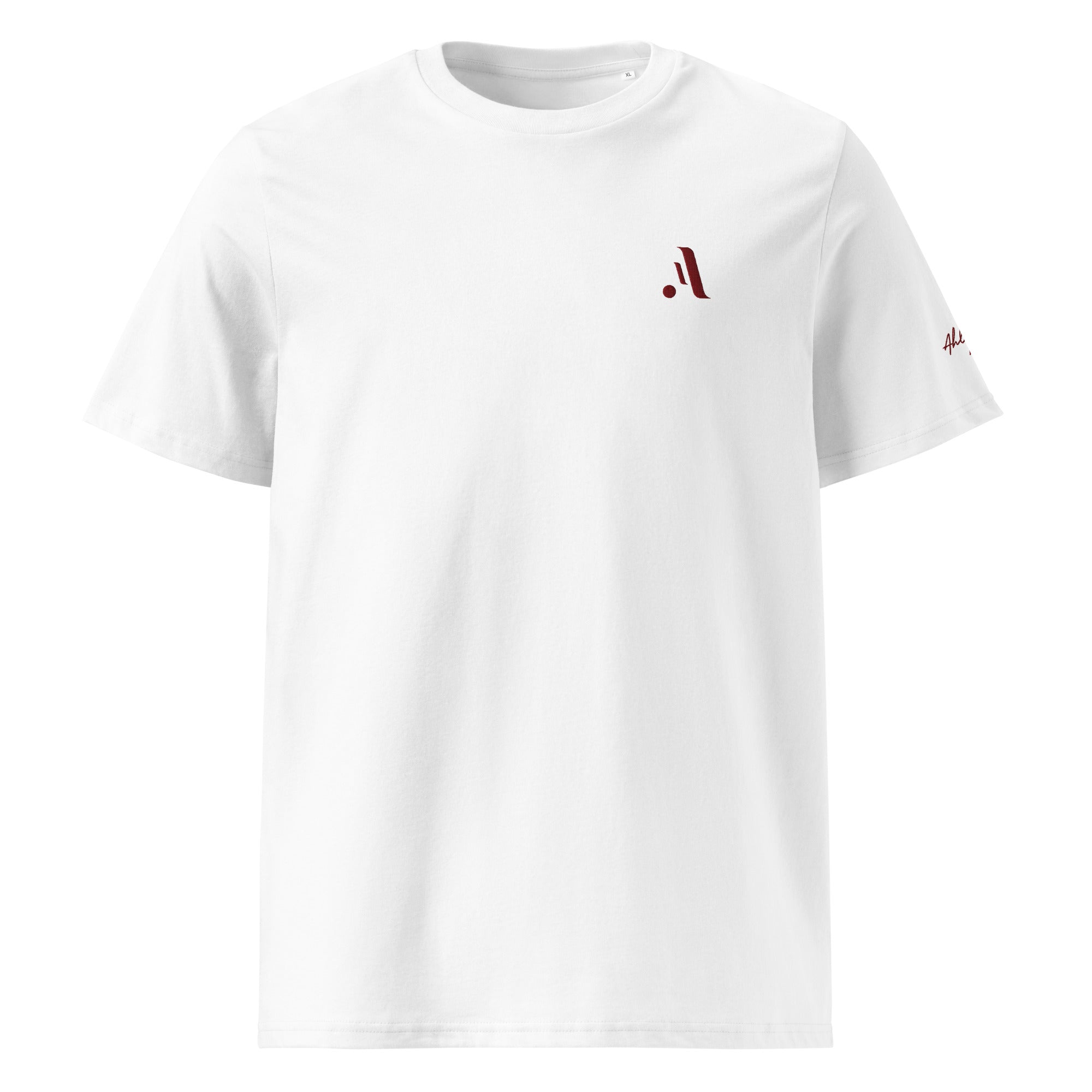 Unisex Organic Rib Neck Tee — A • Bordeaux Red