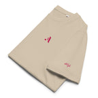 Unisex Organic Rib Neck Tee — A • Flamingo Pink
