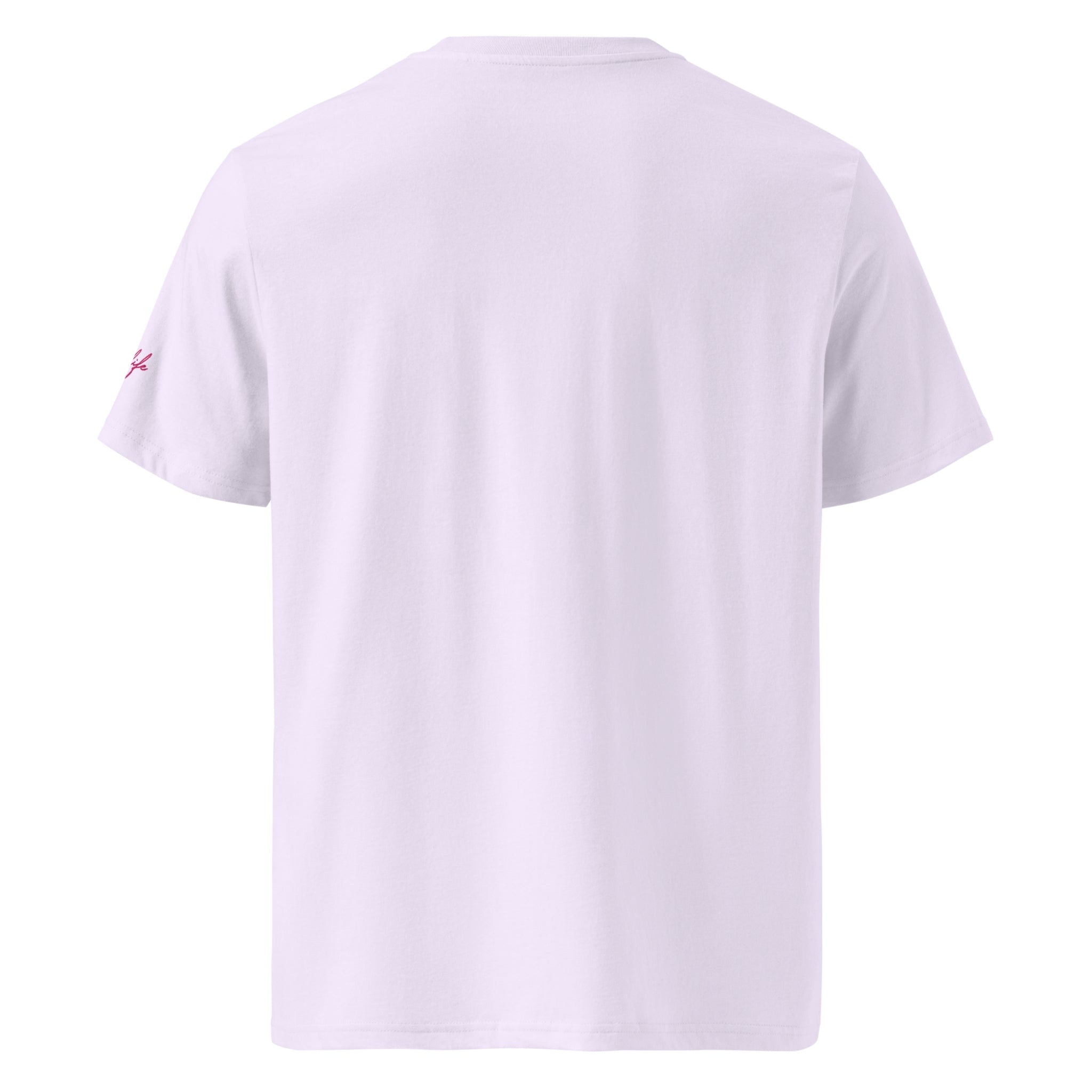 Unisex Organic Rib Neck Tee — A • Flamingo Pink