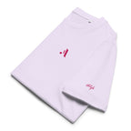 Unisex Organic Rib Neck Tee — A • Flamingo Pink
