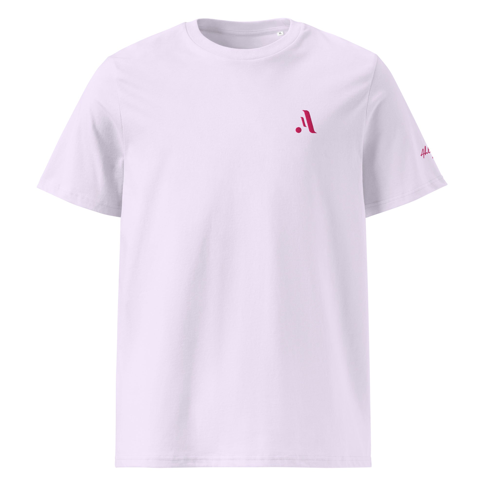 Unisex Organic Rib Neck Tee — A • Flamingo Pink