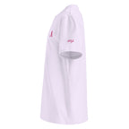 Unisex Organic Rib Neck Tee — A • Flamingo Pink