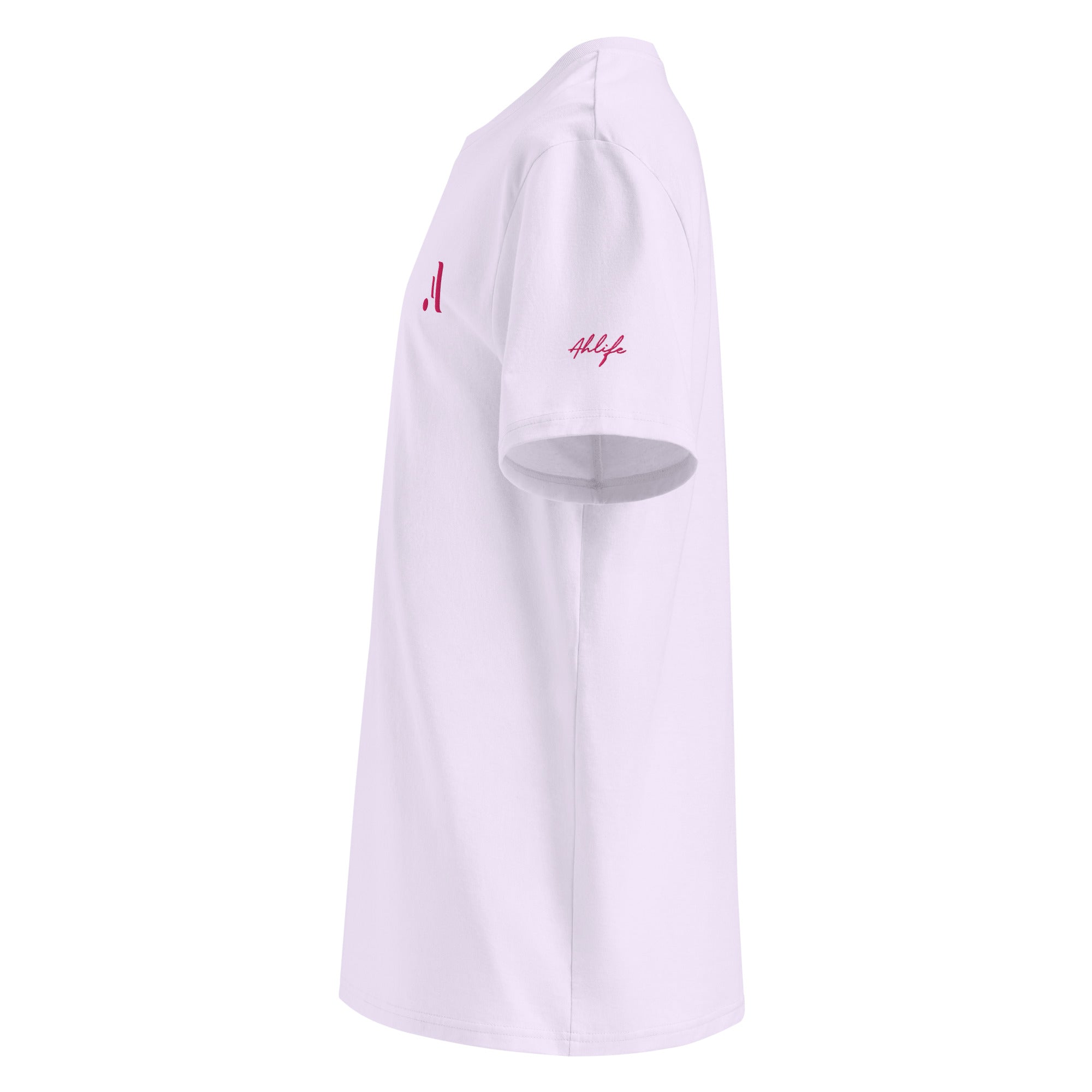 Unisex Organic Rib Neck Tee — A • Flamingo Pink