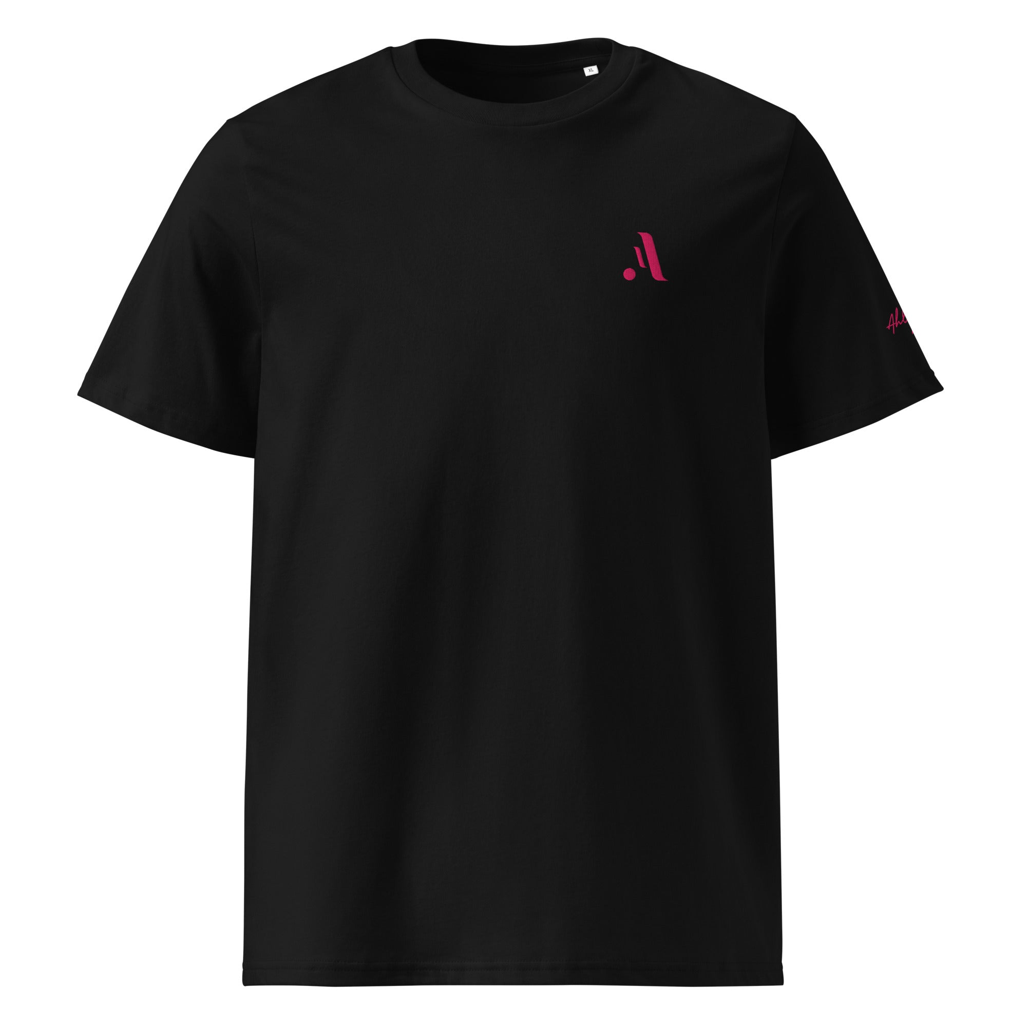 Unisex Organic Rib Neck Tee — A • Flamingo Pink