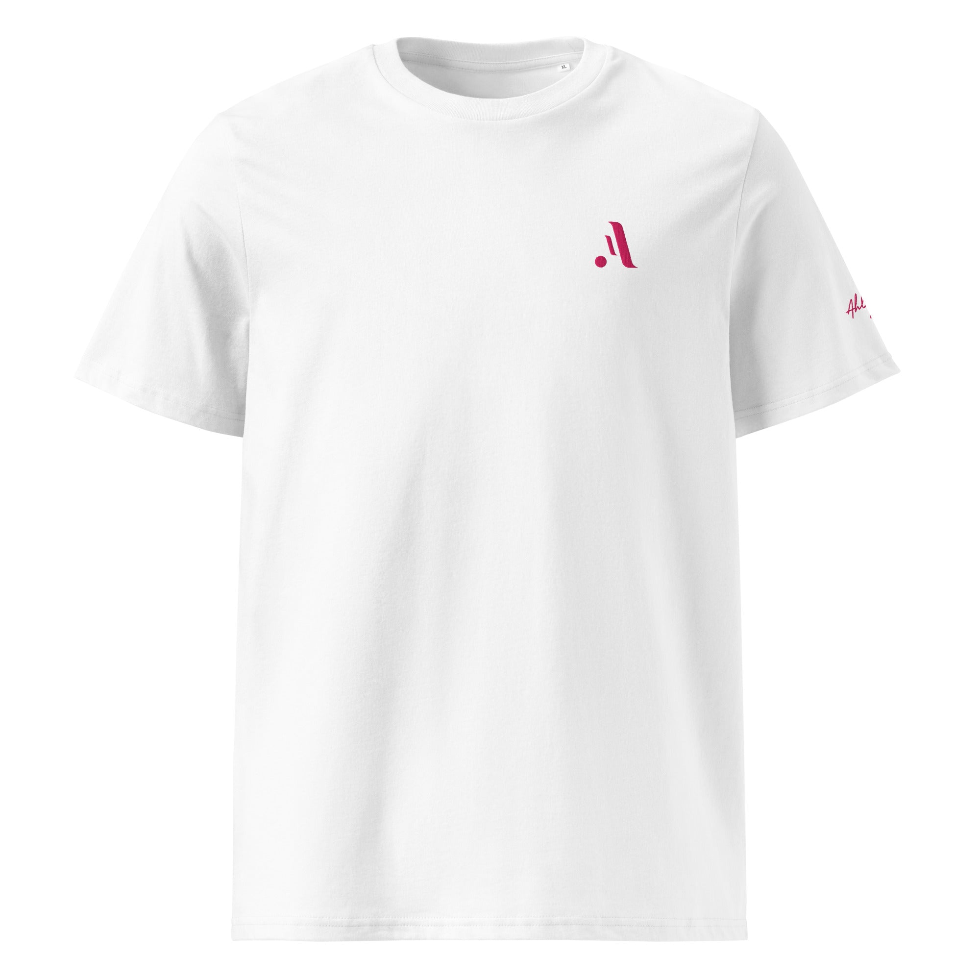 Unisex Organic Rib Neck Tee — A • Flamingo Pink