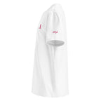 Unisex Organic Rib Neck Tee — A • Flamingo Pink