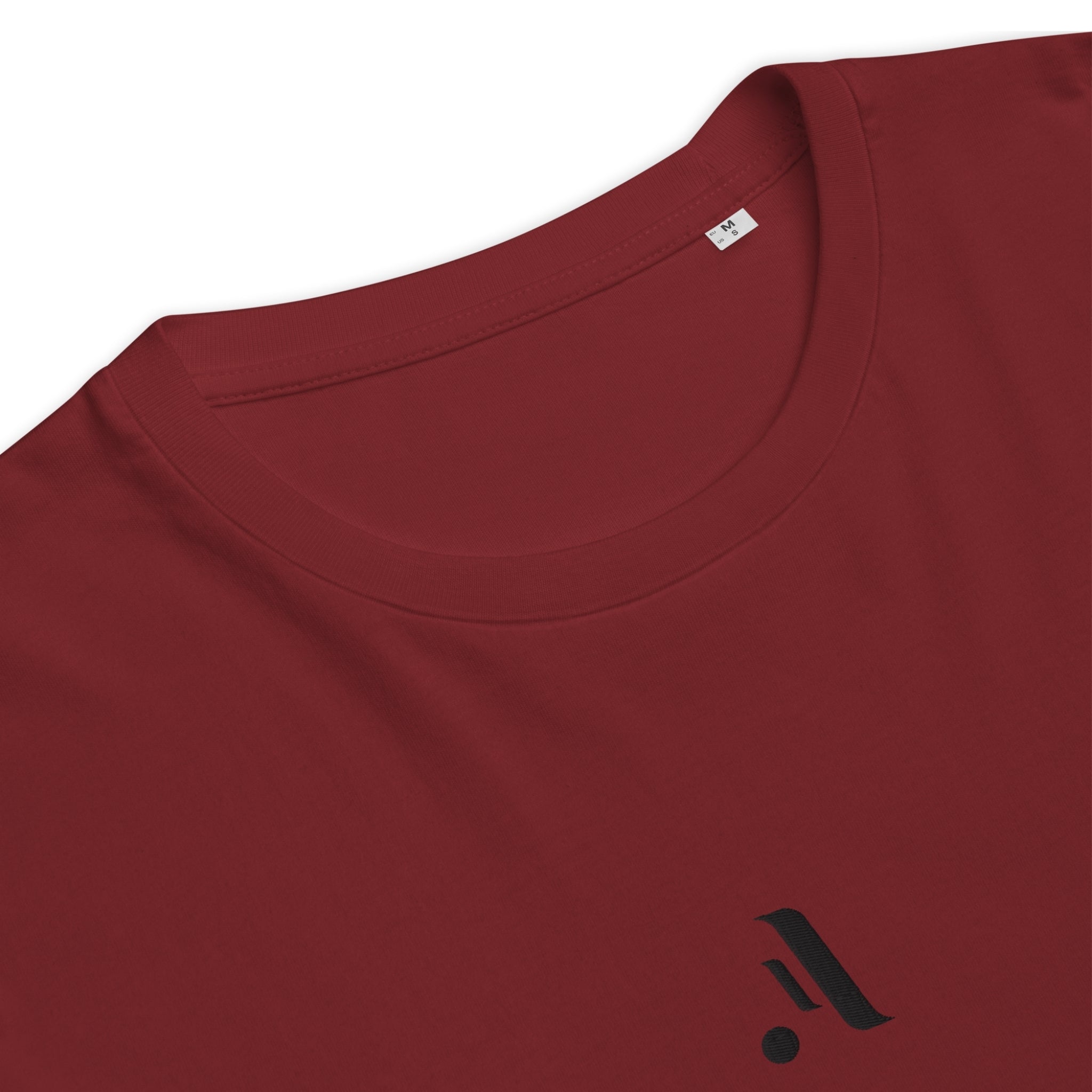 Men’s Organic Rib Neck Tee — A • Midnight Black