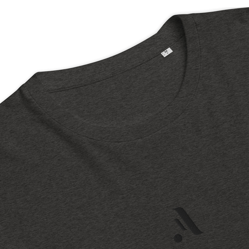 Men’s Organic Rib Neck Tee — A • Midnight Black