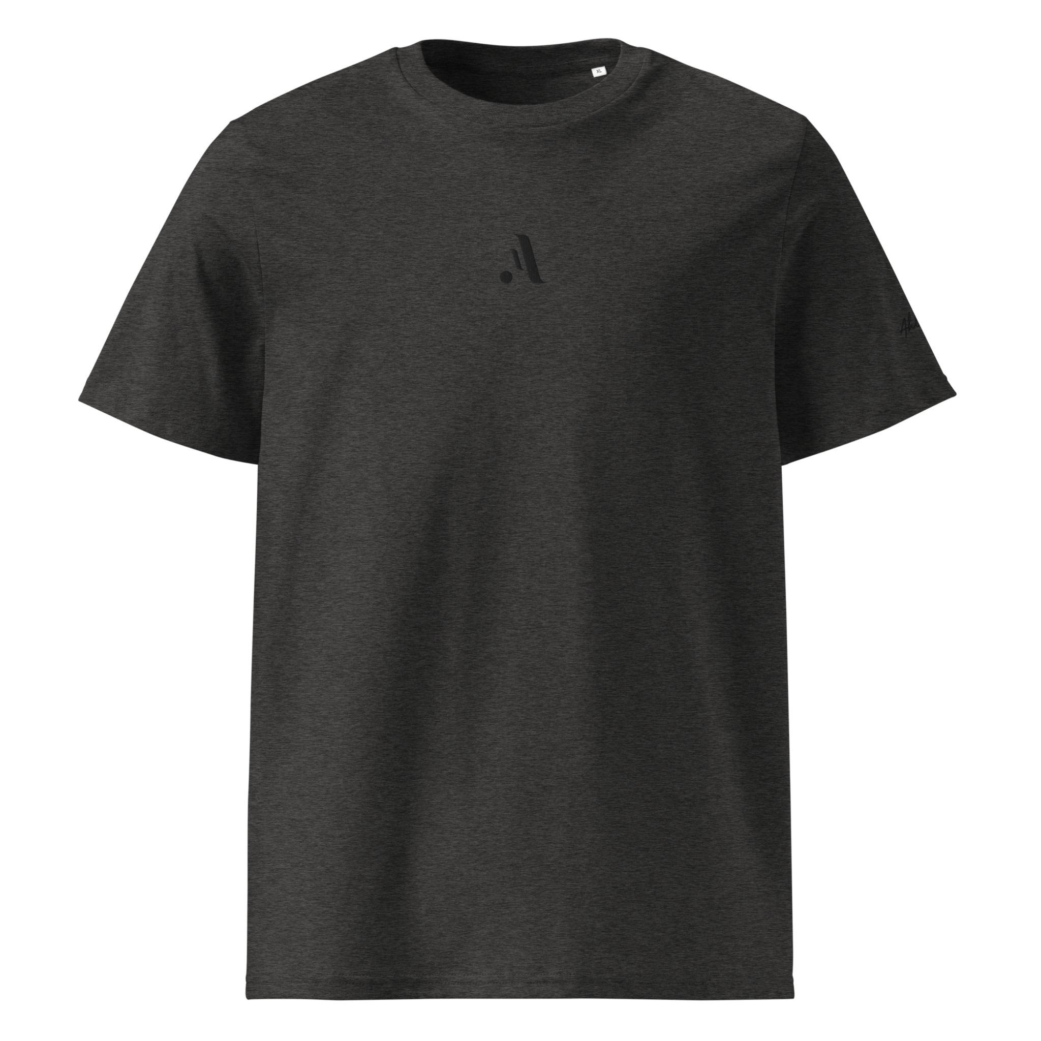 Men’s Organic Rib Neck Tee — A • Midnight Black