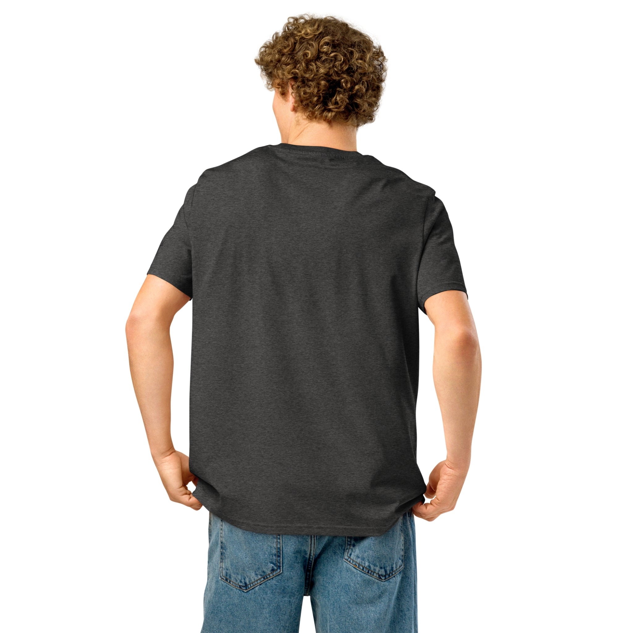 Men’s Organic Rib Neck Tee — A • Midnight Black