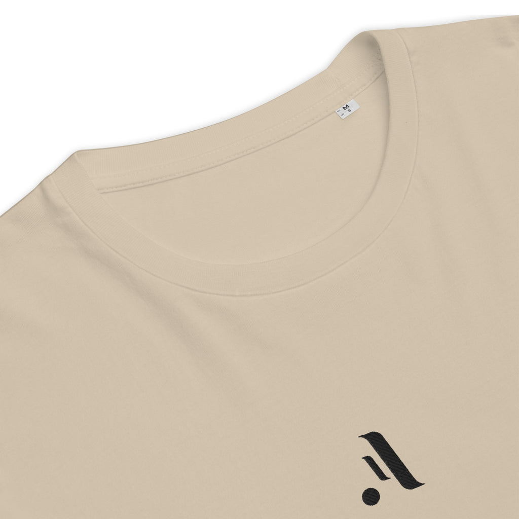 Men’s Organic Rib Neck Tee — A • Midnight Black