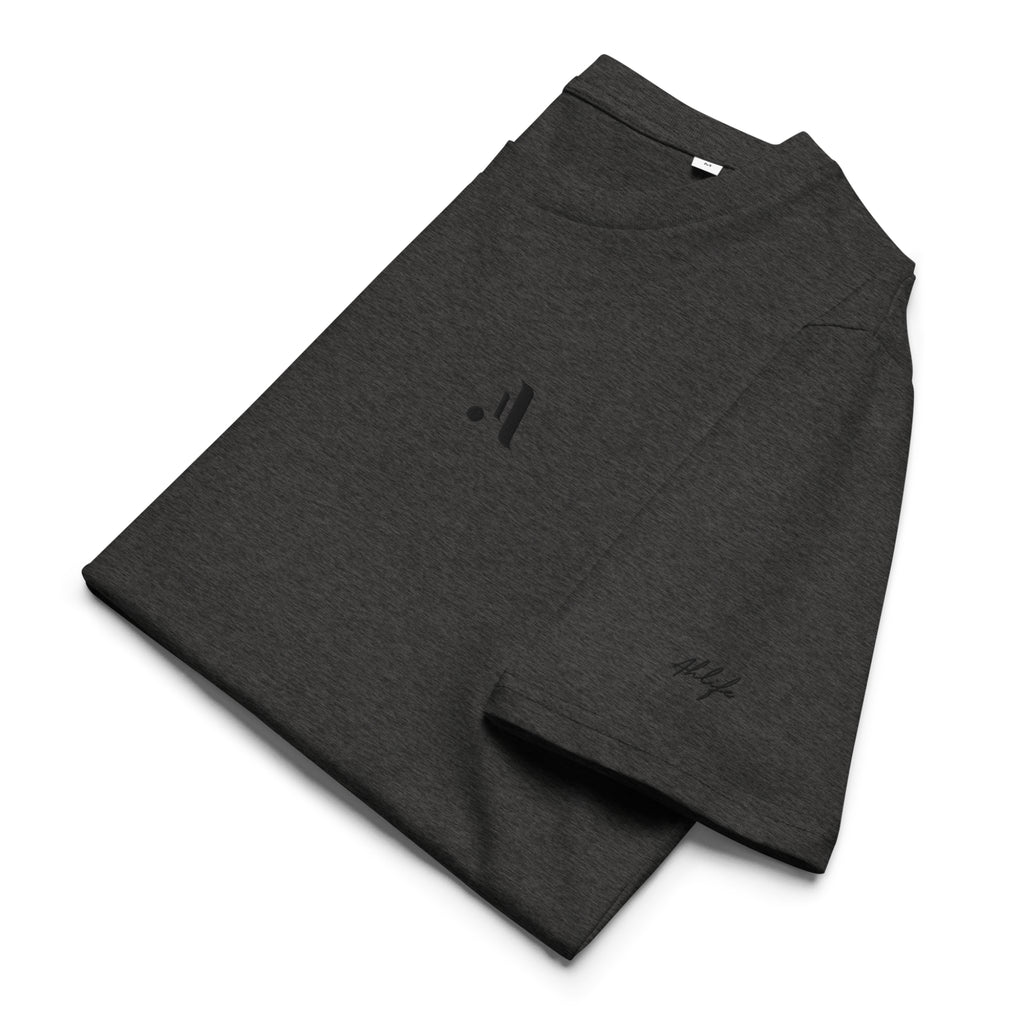 Unisex Organic Rib Neck Tee — A • Midnight Black