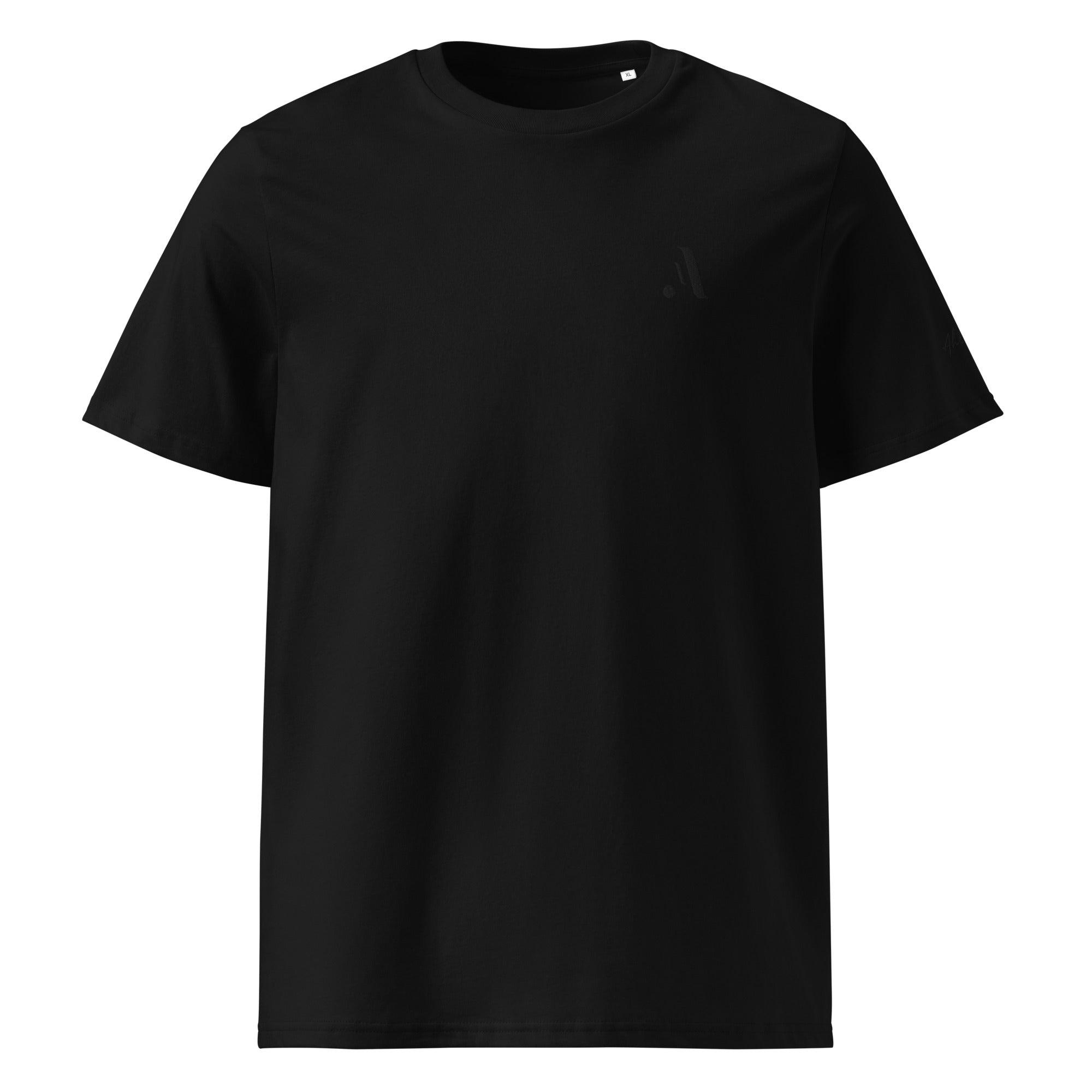 Unisex Organic Rib Neck Tee — A • Midnight Black