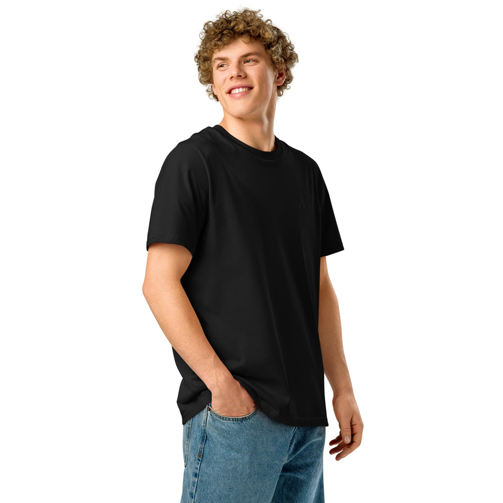 Unisex Organic Rib Neck Tee — A • Midnight Black