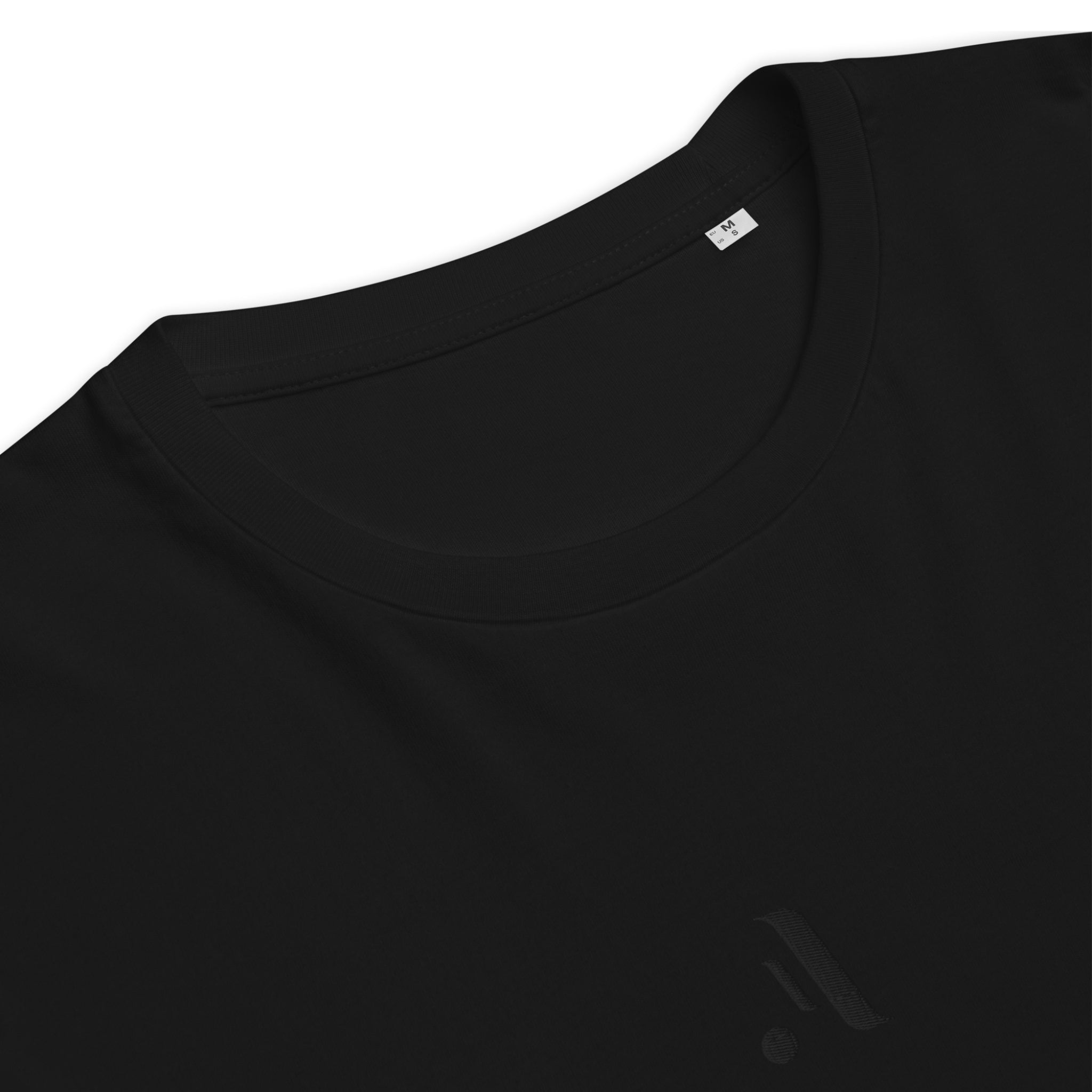 Men’s Organic Rib Neck Tee — A • Midnight Black