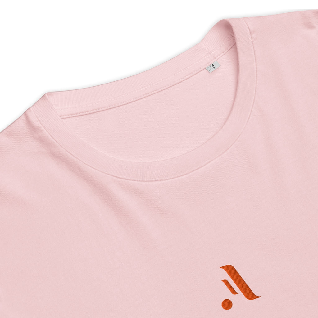 Men’s Organic Rib Neck Tee — A • Solar Orange