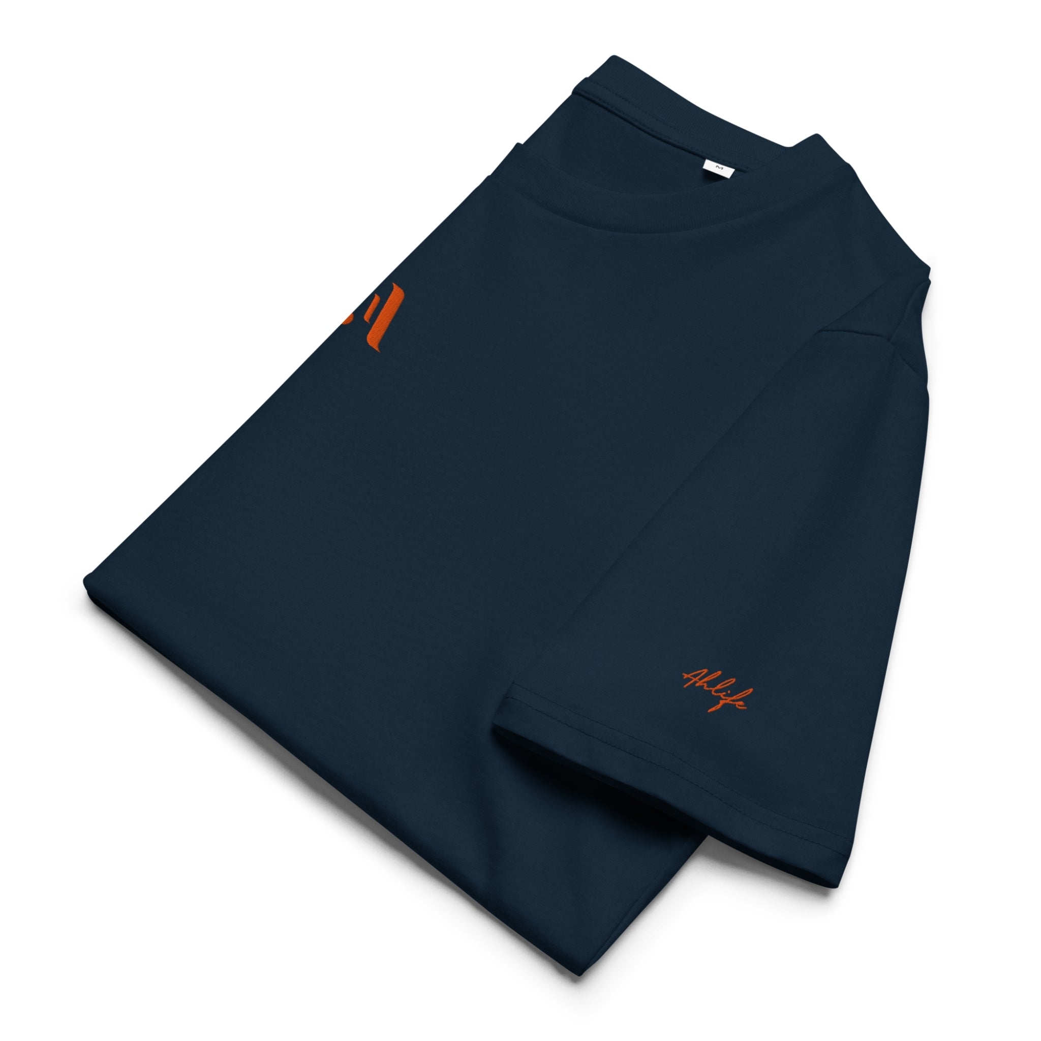 Men’s Organic Rib Neck Tee — A • Solar Orange