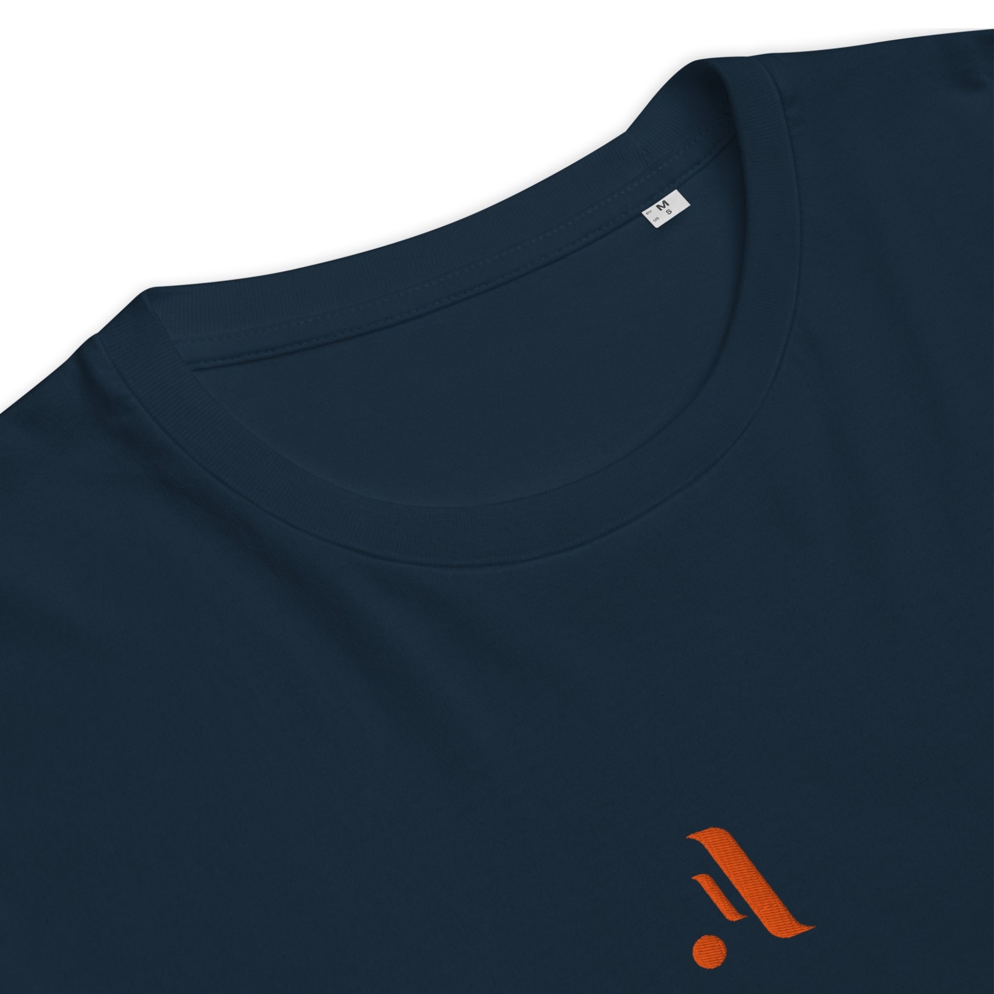 Men’s Organic Rib Neck Tee — A • Solar Orange