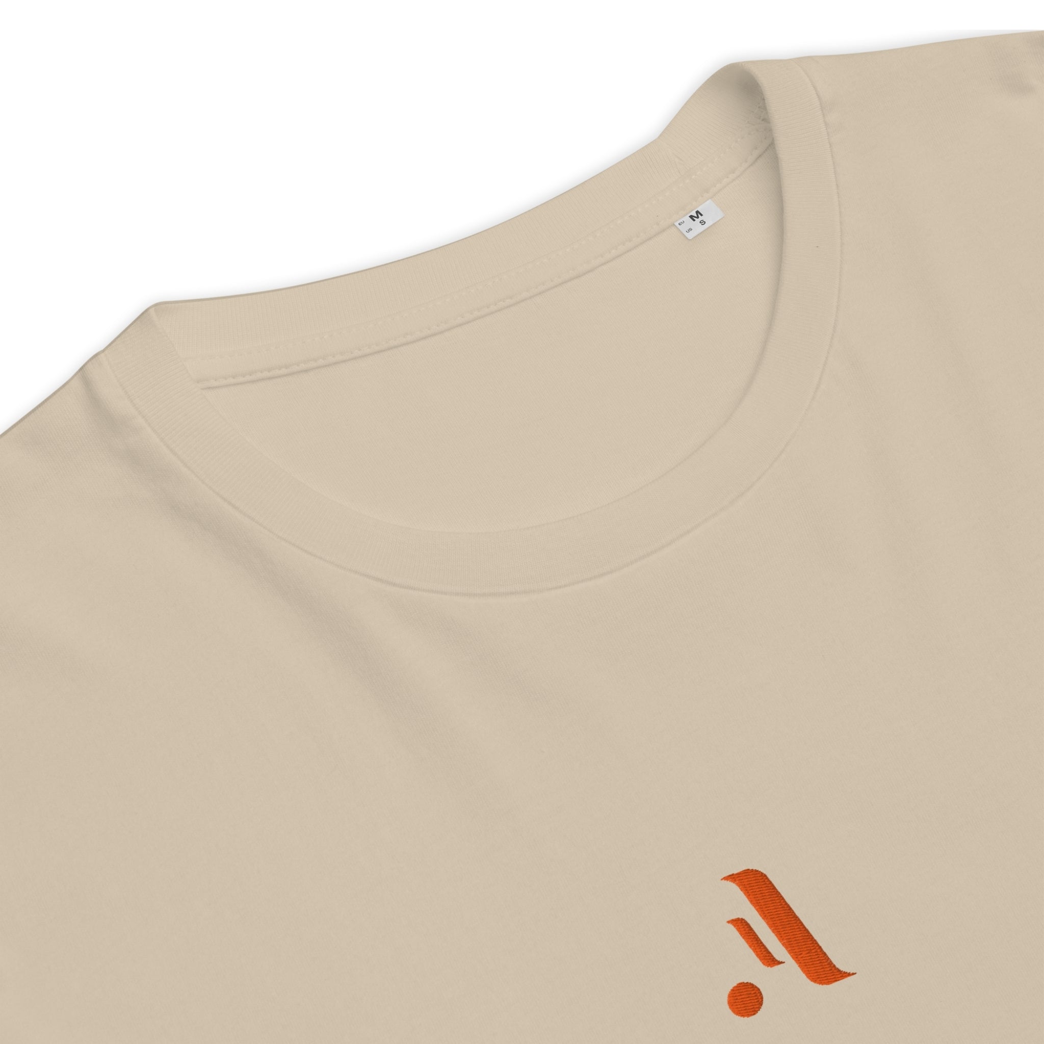 Men’s Organic Rib Neck Tee — A • Solar Orange