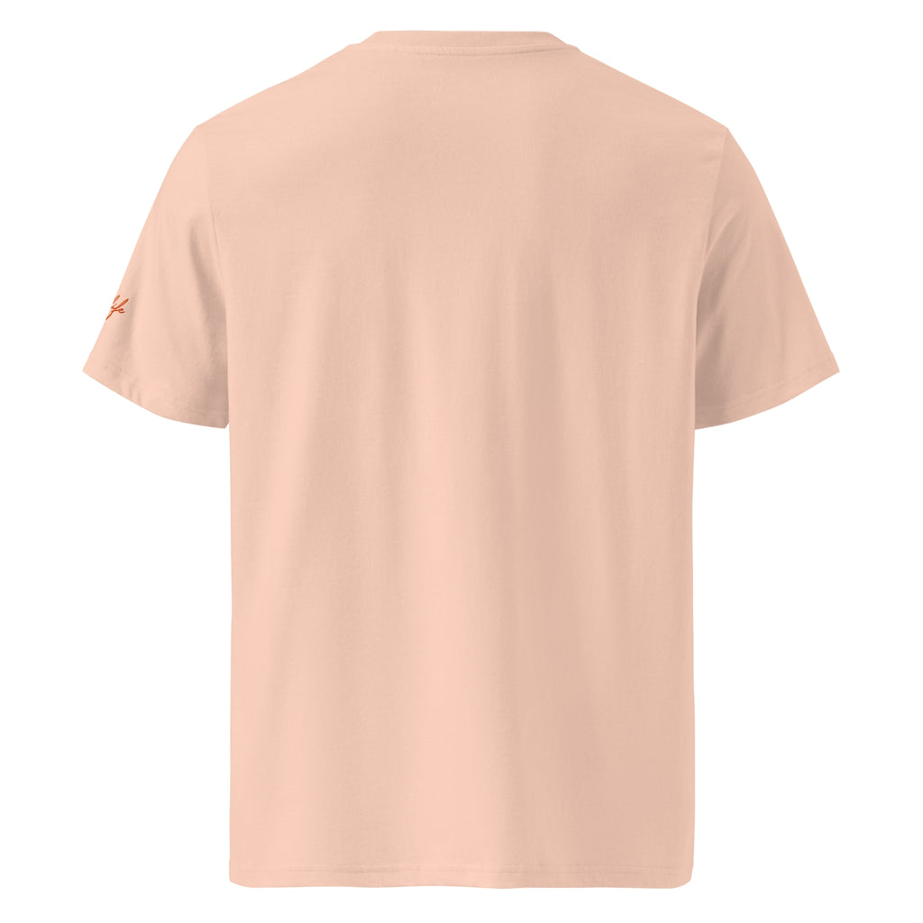 Men’s Organic Rib Neck Tee — A • Solar Orange