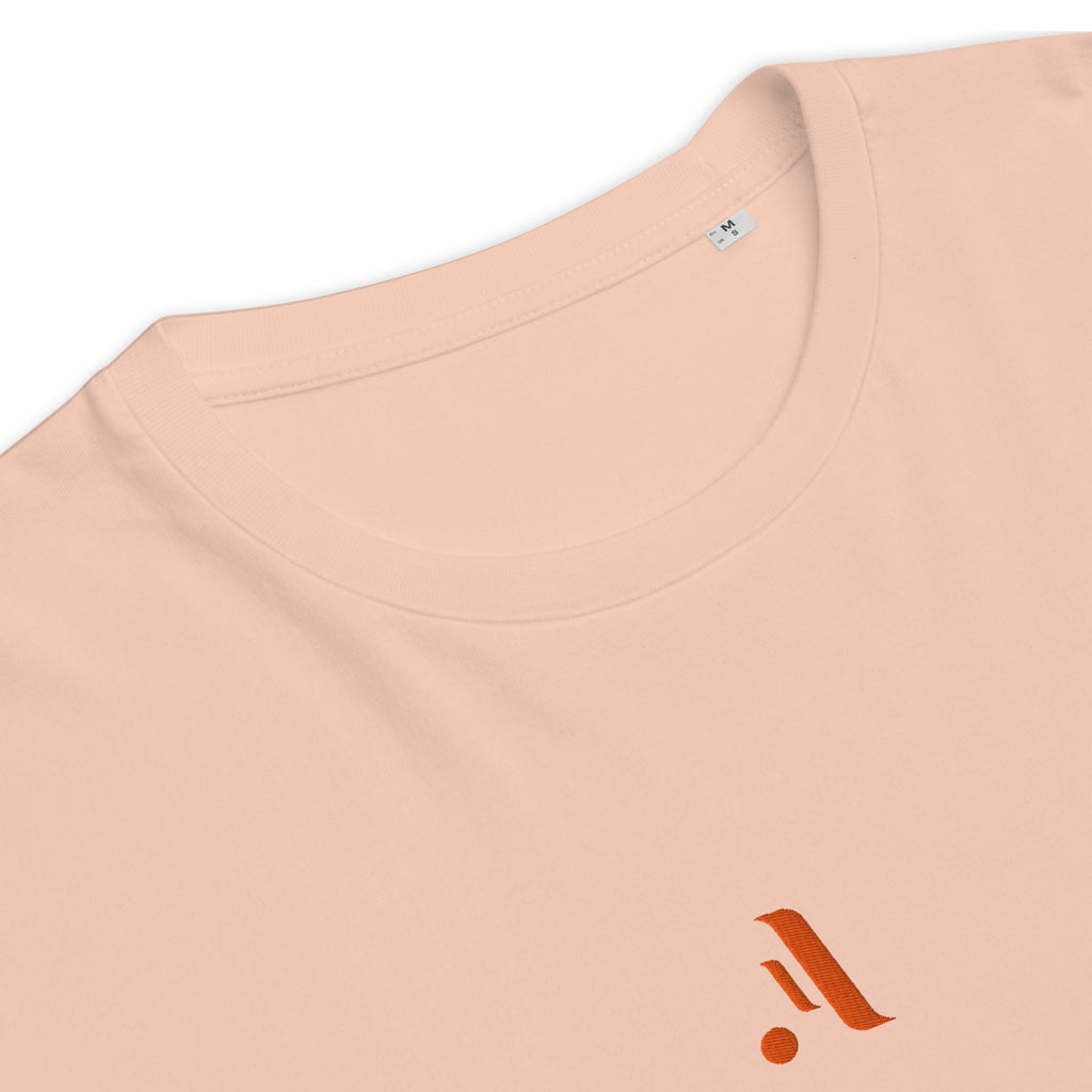 Men’s Organic Rib Neck Tee — A • Solar Orange
