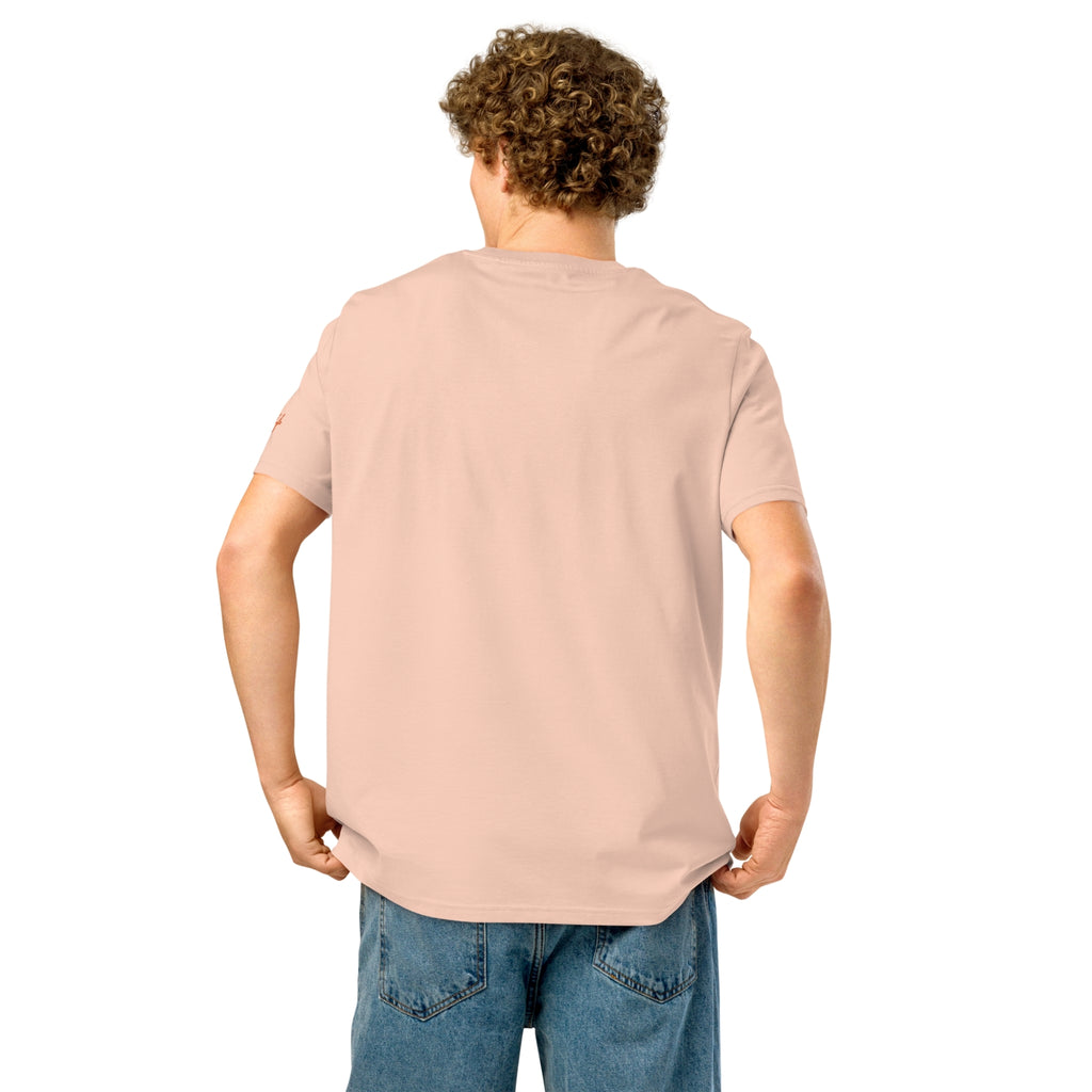 Men’s Organic Rib Neck Tee — A • Solar Orange
