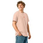 Men’s Organic Rib Neck Tee — A • Solar Orange